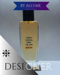 Very Good Girl Glam perfume bottle with clear liquid and black cap, designer fragrance